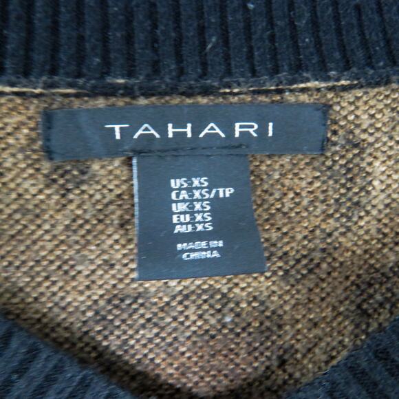 Tahari Leopard Print V-Neck Sweater Animal Print Cheetah Knit Pullover XS - Picture 3 of 4